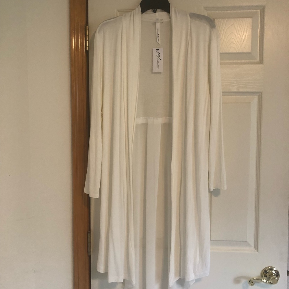 Women’s white lightweight sheer cardigan
